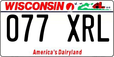 WI license plate 077XRL