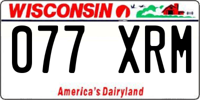 WI license plate 077XRM