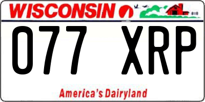 WI license plate 077XRP