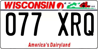 WI license plate 077XRQ