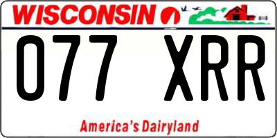 WI license plate 077XRR