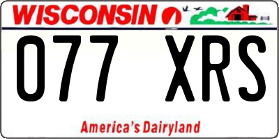 WI license plate 077XRS