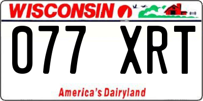WI license plate 077XRT