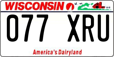 WI license plate 077XRU