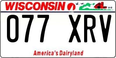 WI license plate 077XRV