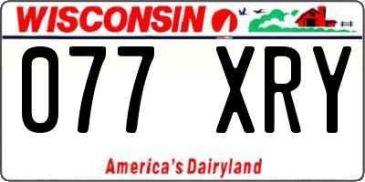 WI license plate 077XRY