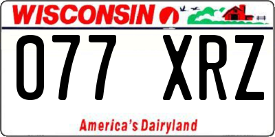 WI license plate 077XRZ