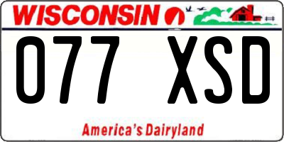 WI license plate 077XSD