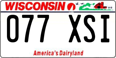 WI license plate 077XSI