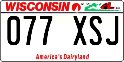 WI license plate 077XSJ