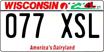 WI license plate 077XSL