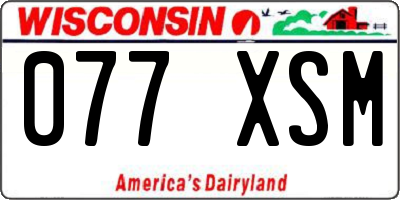 WI license plate 077XSM
