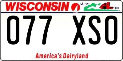 WI license plate 077XSO