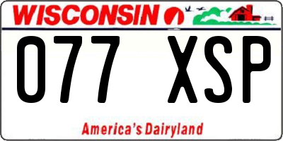 WI license plate 077XSP