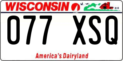 WI license plate 077XSQ