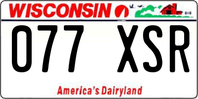 WI license plate 077XSR
