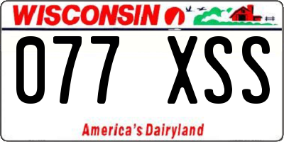 WI license plate 077XSS