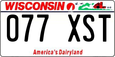 WI license plate 077XST