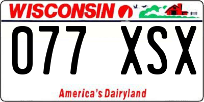WI license plate 077XSX