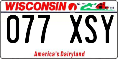 WI license plate 077XSY