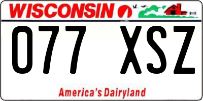 WI license plate 077XSZ