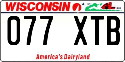 WI license plate 077XTB