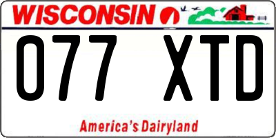 WI license plate 077XTD