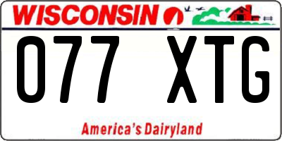 WI license plate 077XTG