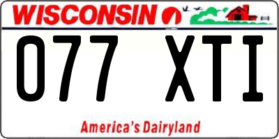 WI license plate 077XTI