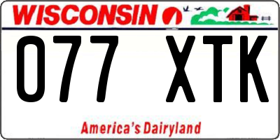 WI license plate 077XTK