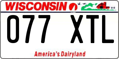 WI license plate 077XTL