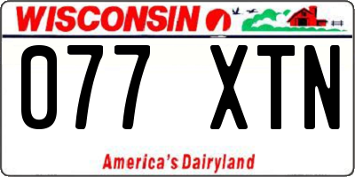 WI license plate 077XTN
