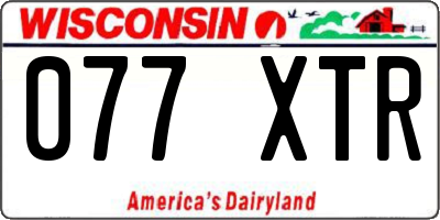 WI license plate 077XTR