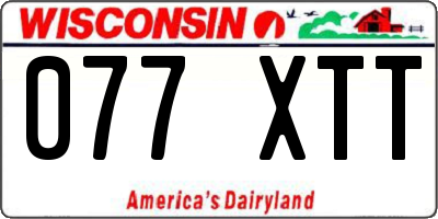 WI license plate 077XTT