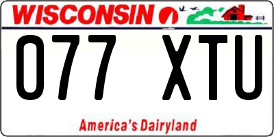 WI license plate 077XTU
