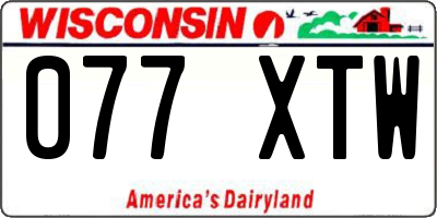 WI license plate 077XTW