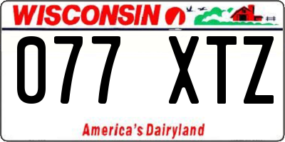 WI license plate 077XTZ