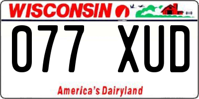 WI license plate 077XUD