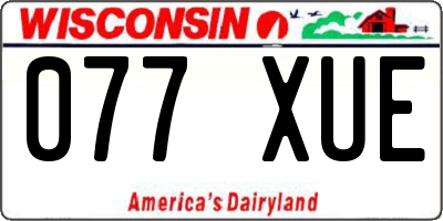 WI license plate 077XUE