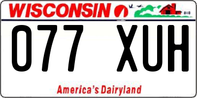 WI license plate 077XUH