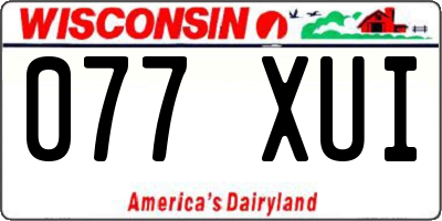 WI license plate 077XUI