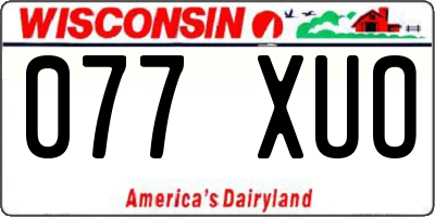 WI license plate 077XUO