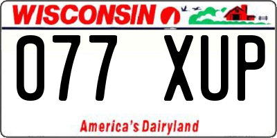 WI license plate 077XUP
