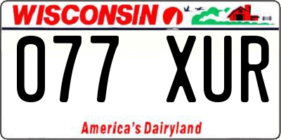 WI license plate 077XUR