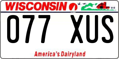 WI license plate 077XUS