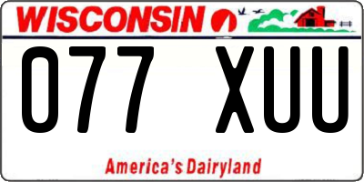WI license plate 077XUU