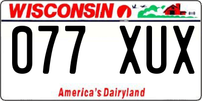 WI license plate 077XUX