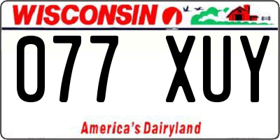 WI license plate 077XUY