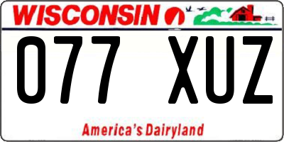 WI license plate 077XUZ