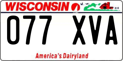 WI license plate 077XVA